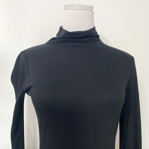 CLUB MONACO BLACK HIGH NECK LONG SLEEVES BODYCON DRESS - 0 - Picture 4 of 10